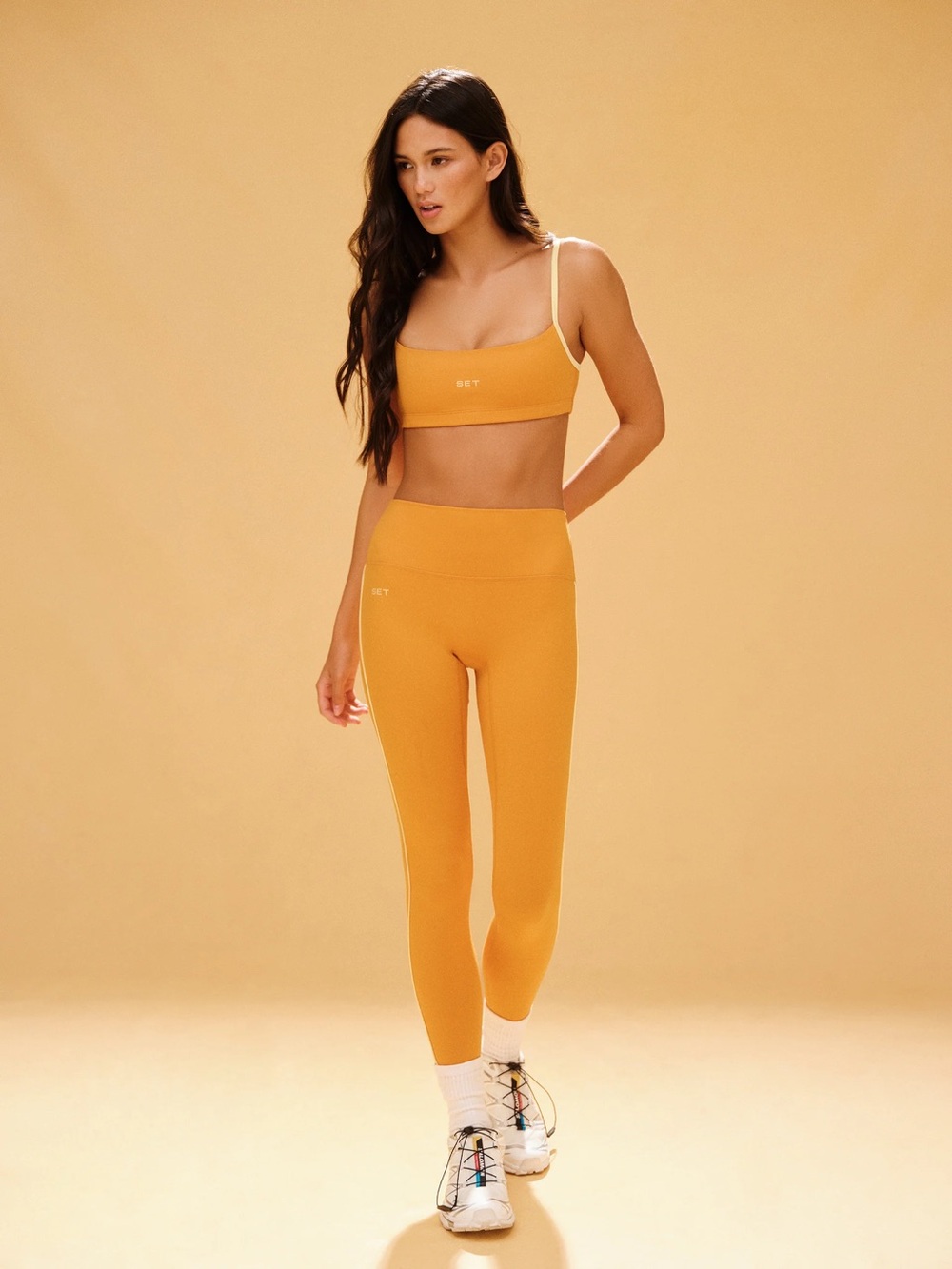 SET Active Women's Orange High-Rise Leggings & Formcloud bra set